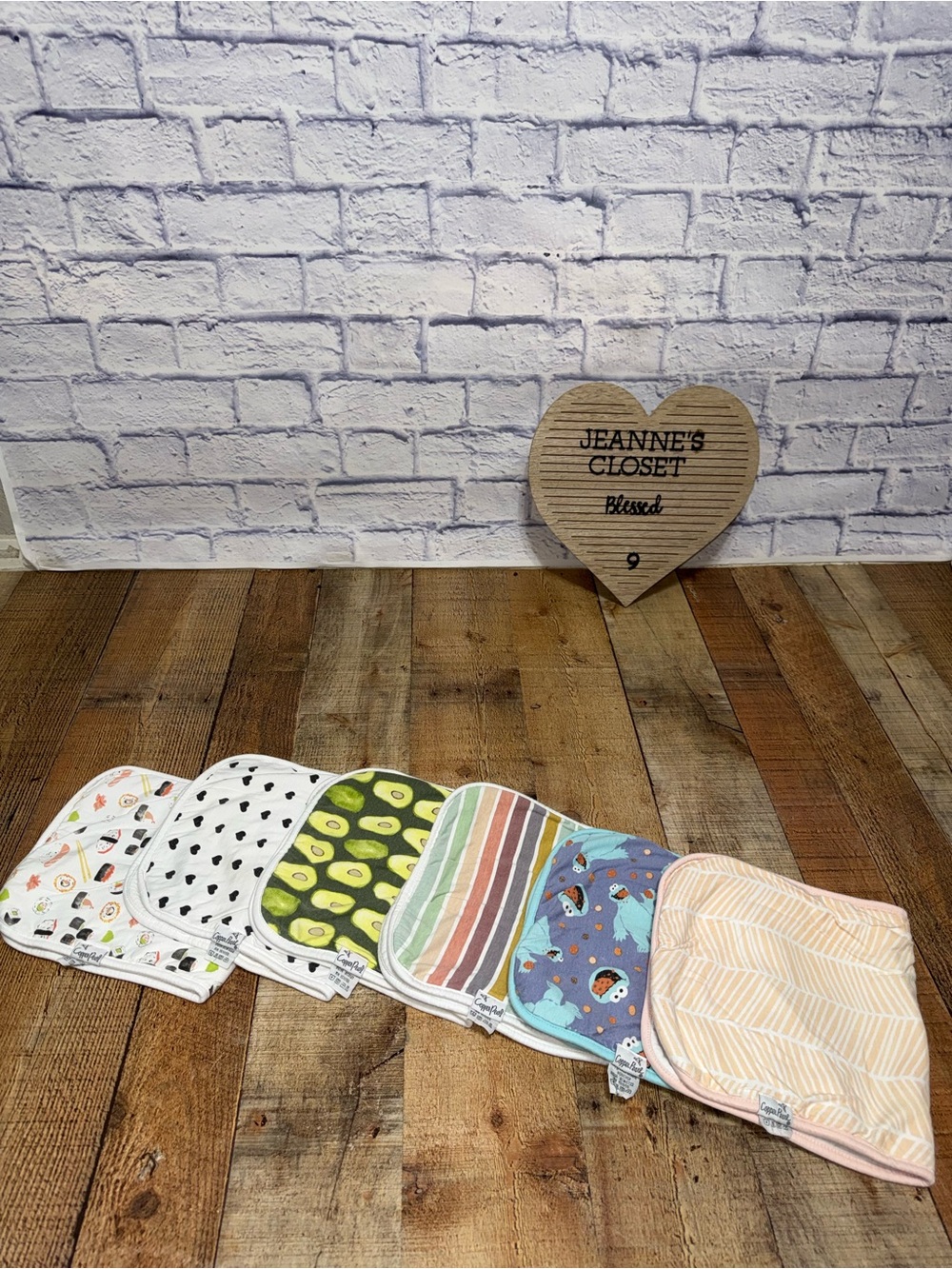 Copper Pearl Burp Cloth Rags 100% Cotton Bundle Of 6 Assorted
Pre owned good con